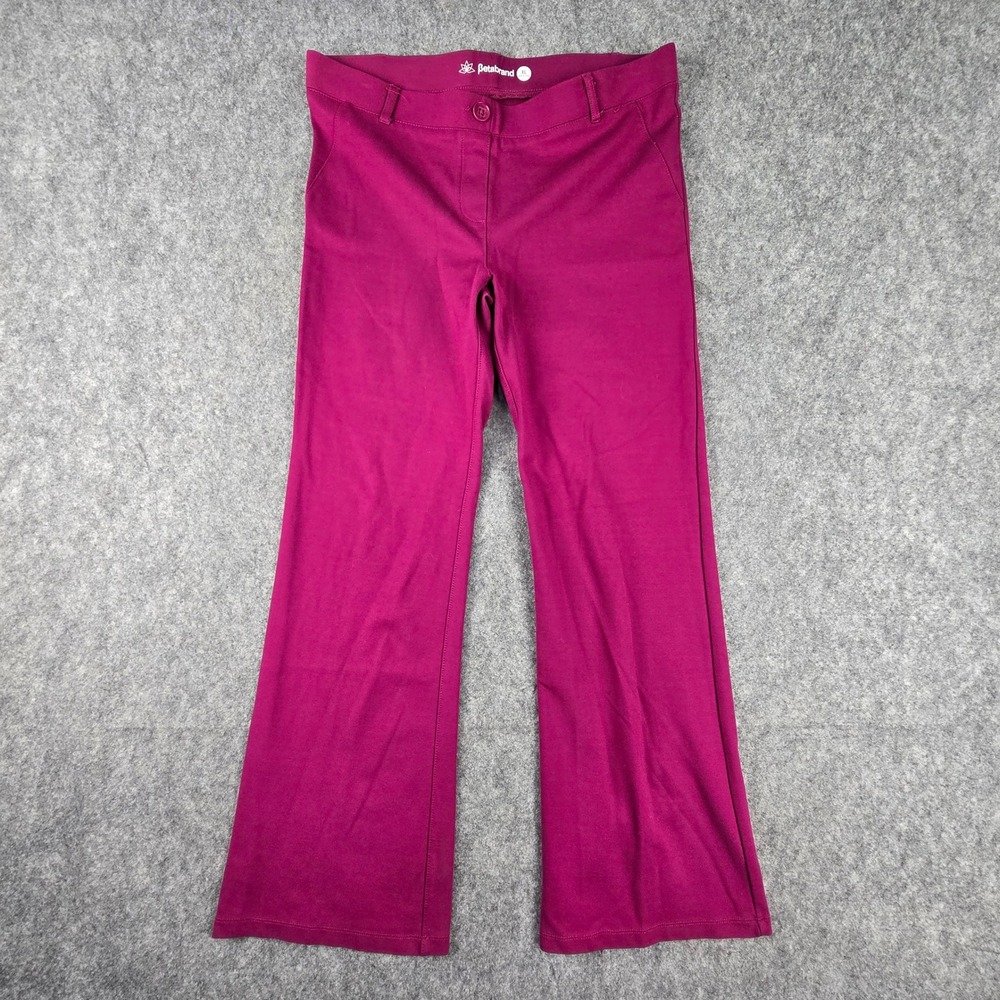 Betabrand Dress Pant Yoga Pants Womens XL Petite Magenta Purple Bootcut Stretch
